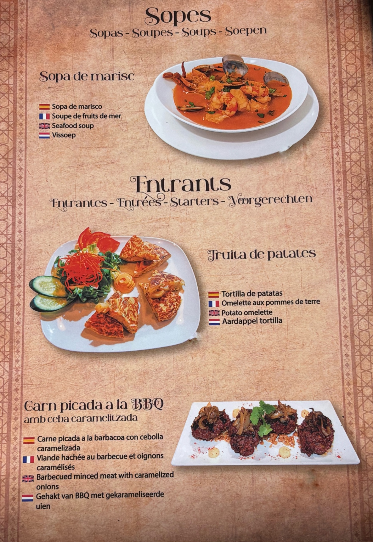 Carta — Sopas y entrantes